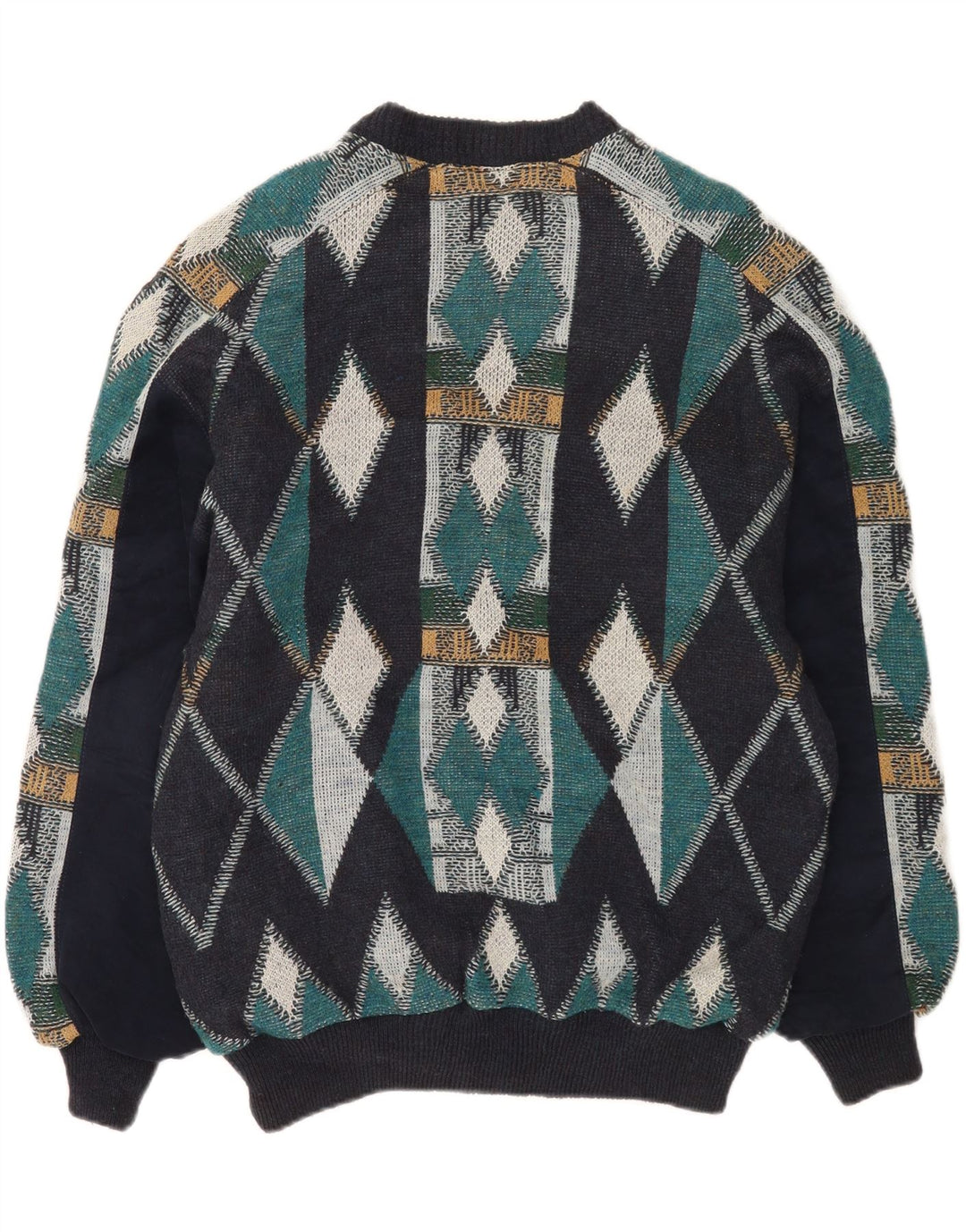 Giubbotto bomber da uomo Luciano Chiari UK 40 Large Blu Navy Argyle/Diamante