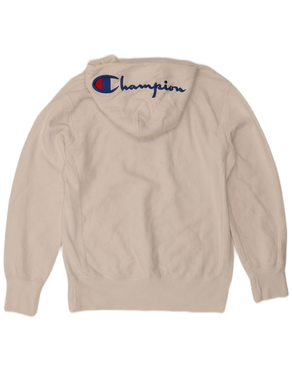 Felpa con cappuccio da uomo Champion XL in cotone bianco
