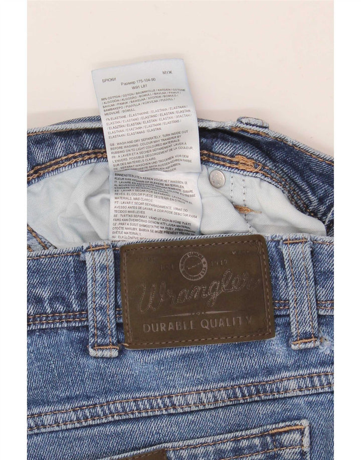 Jeans dritti regolari da uomo Wrangler W36 L32 cotone blu