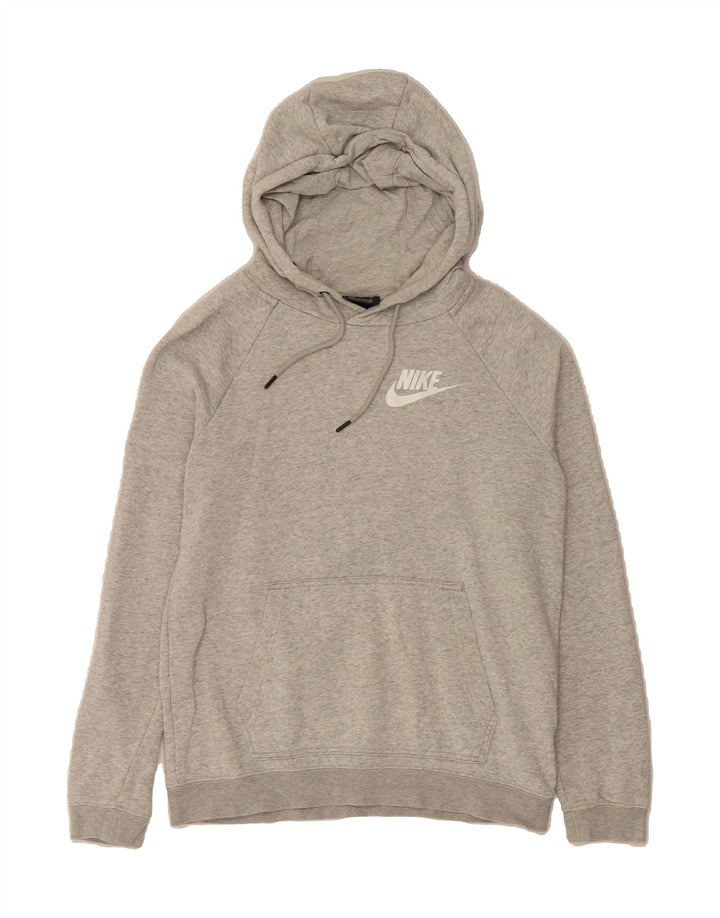NIKE Womens Oversized Hoodie Jumper UK 10 Small Grey Cotton Vintage Nike and Second-Hand Nike from Messina Hembry 