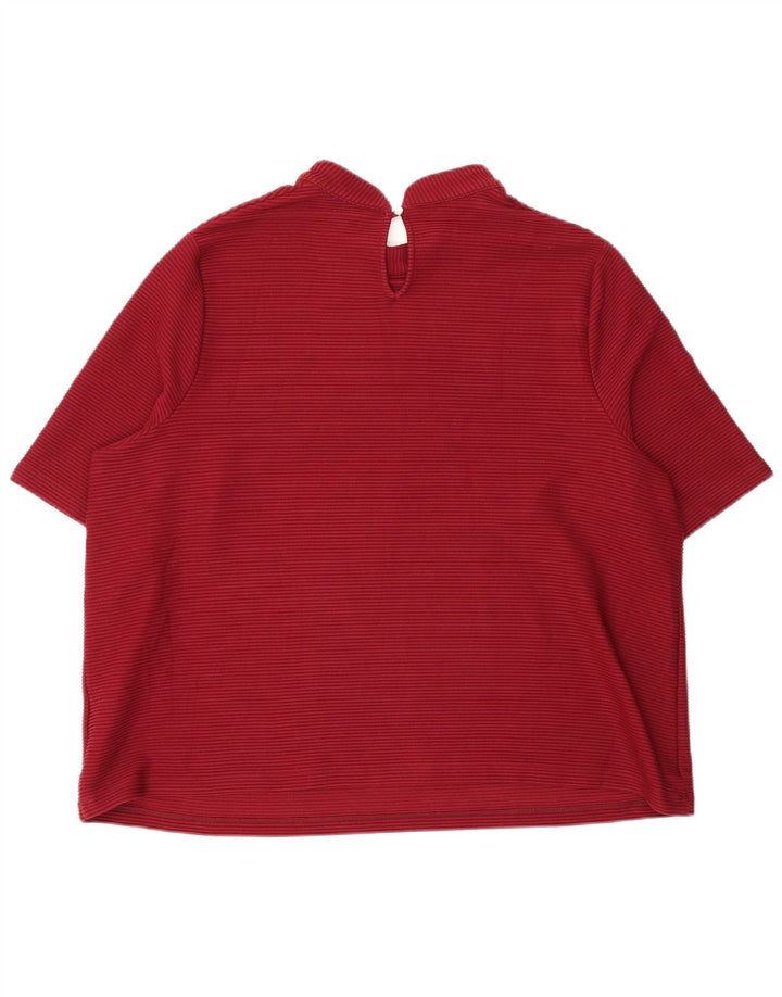 Top camicetta da donna Marks & Spencer UK 20 2XL Poliestere bordeaux