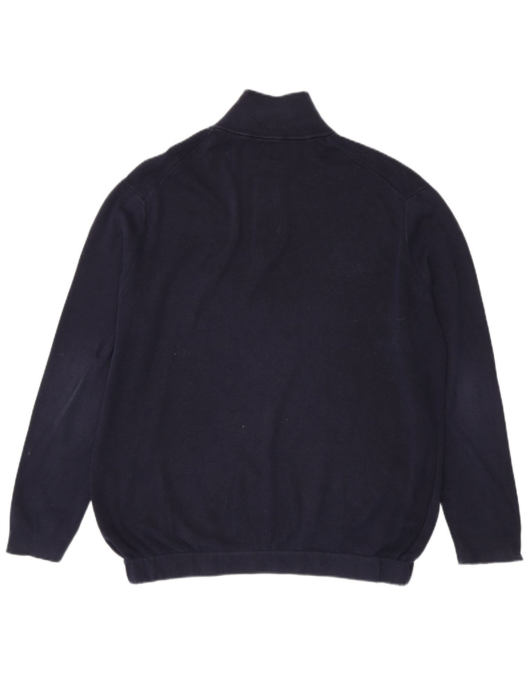 Maglione Zara da uomo con collo con zip, grande, in cotone blu navy