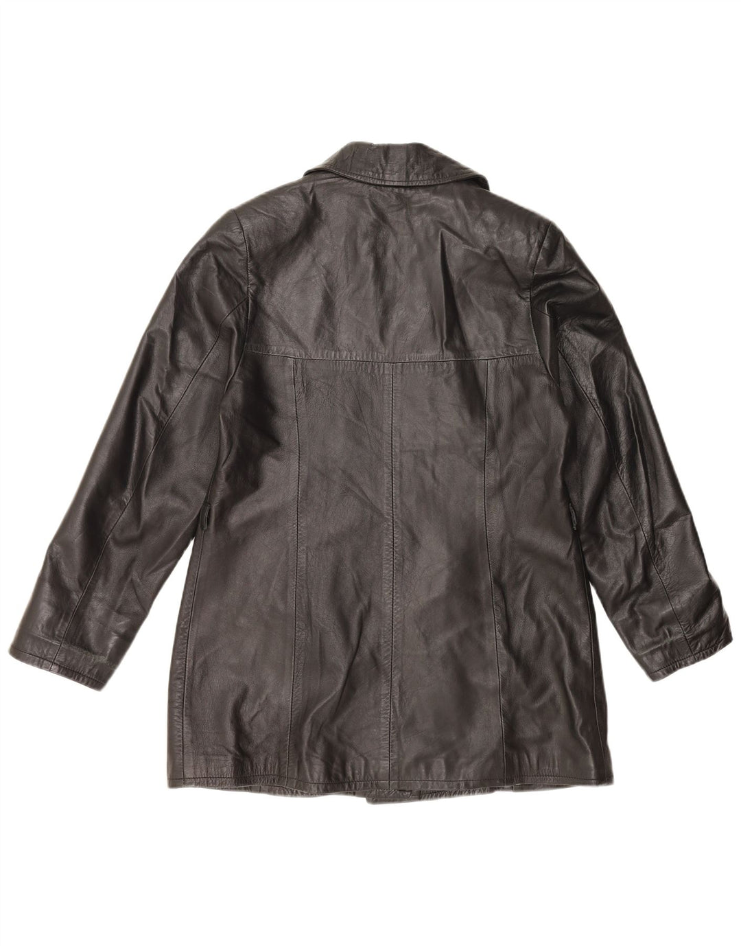 Giacca in pelle vintage da donna UK 18 XL in pelle nera