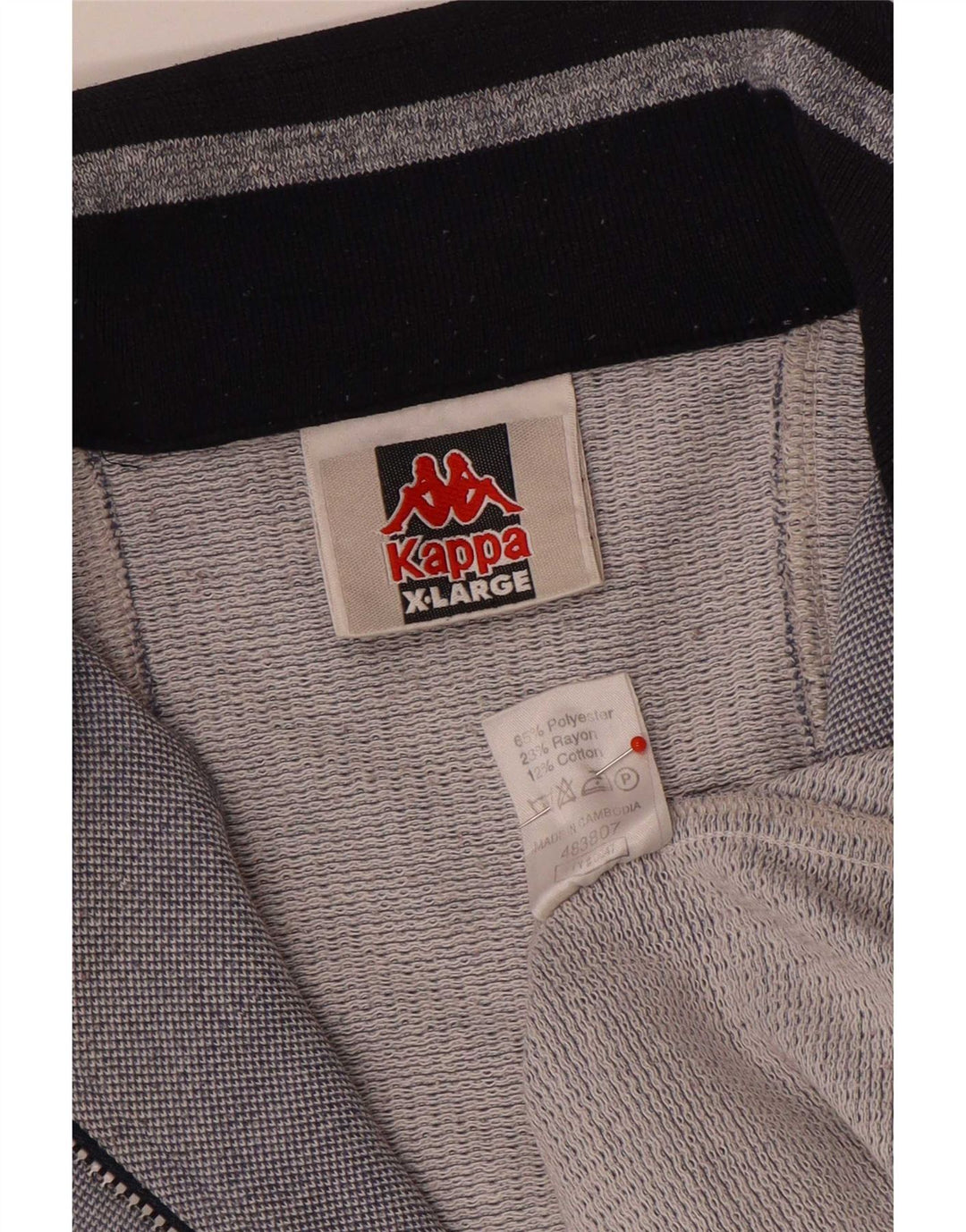 Giacca da ginnastica grafica da uomo Kappa XL in poliestere grigio