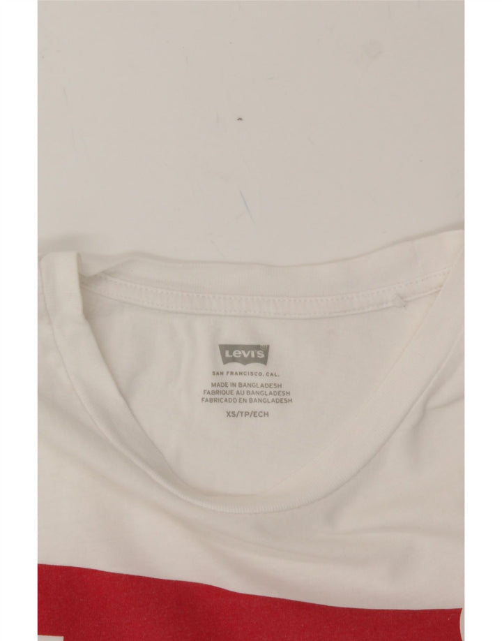 LEVI'S Mens Graphic T-Shirt Top XS White Cotton Vintage Levi's and Second-Hand Levi's from Messina Hembry 
