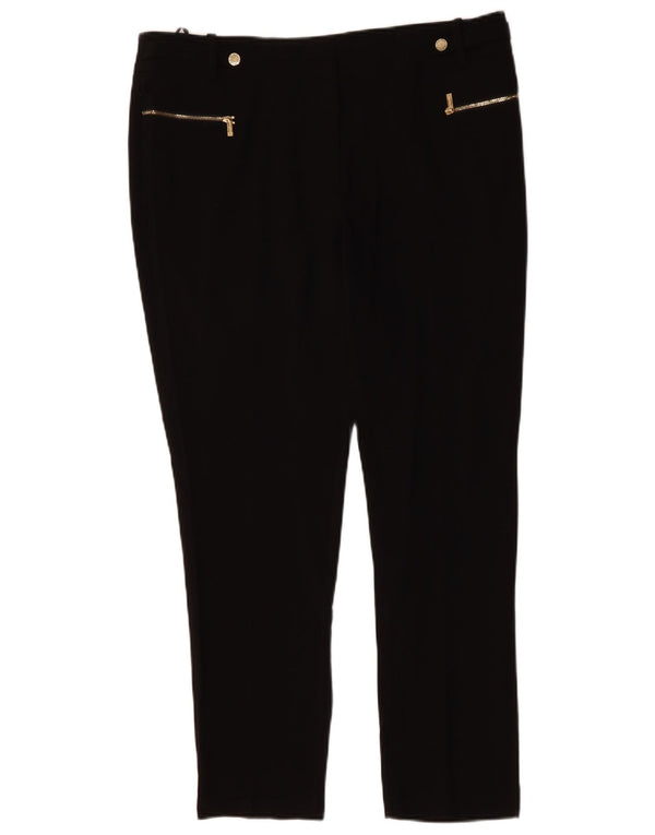 CALVIN KLEIN Pantaloni casual slim da donna US 12 Large W36 L30 Nero