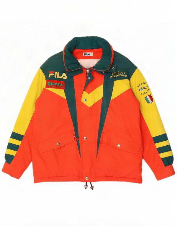 Giacca da sci grafica da uomo Fila IT 50 Large arancione Colourblock in poliestere