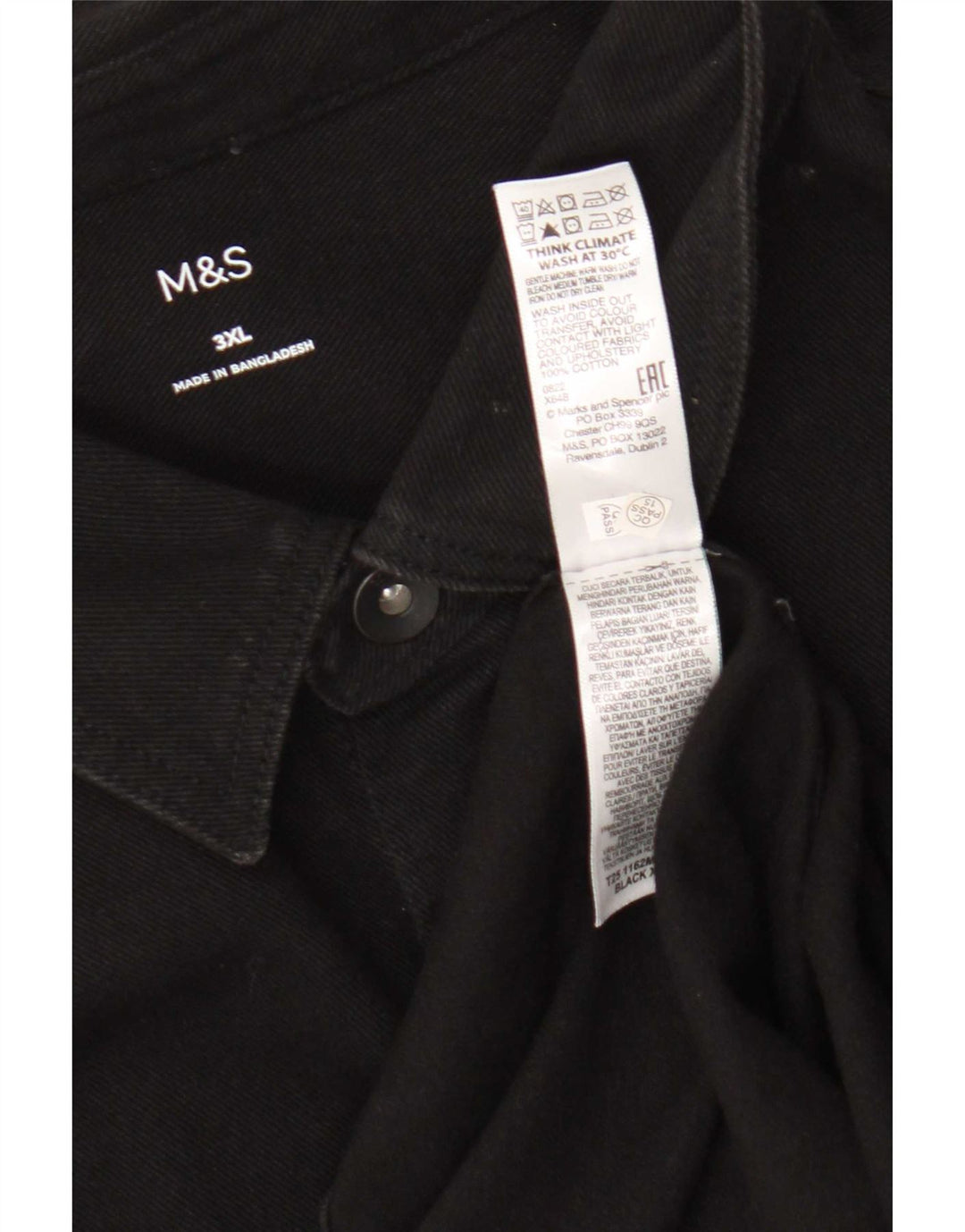 Camicia di jeans da uomo Marks & Spencer 3XL cotone nero