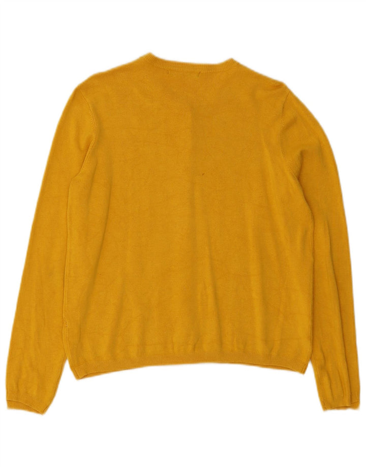 Maglione cardigan da donna Zara UK 12 viscosa giallo medio