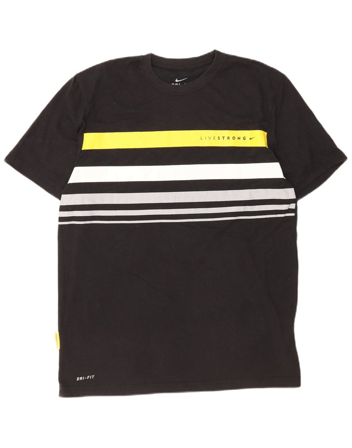 T-shirt Nike Dri Fit da uomo, grande, in poliestere color block nero