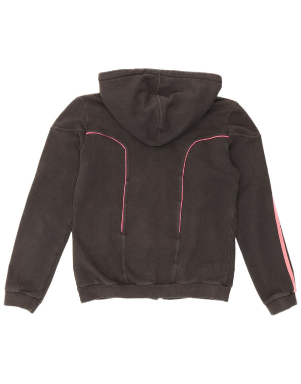 Maglione con cappuccio e zip da donna Adidas UK 12 cotone nero medio