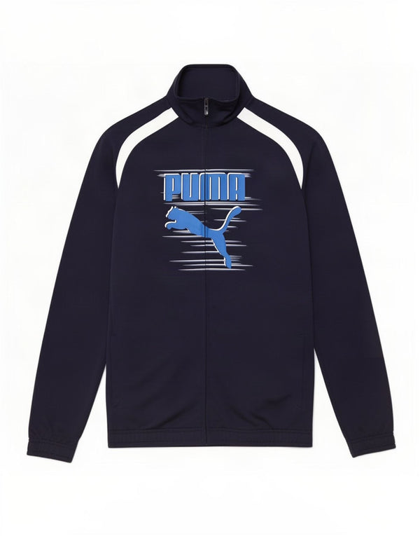 Giacca da ginnastica grafica da uomo Puma Small Colorblock blu navy