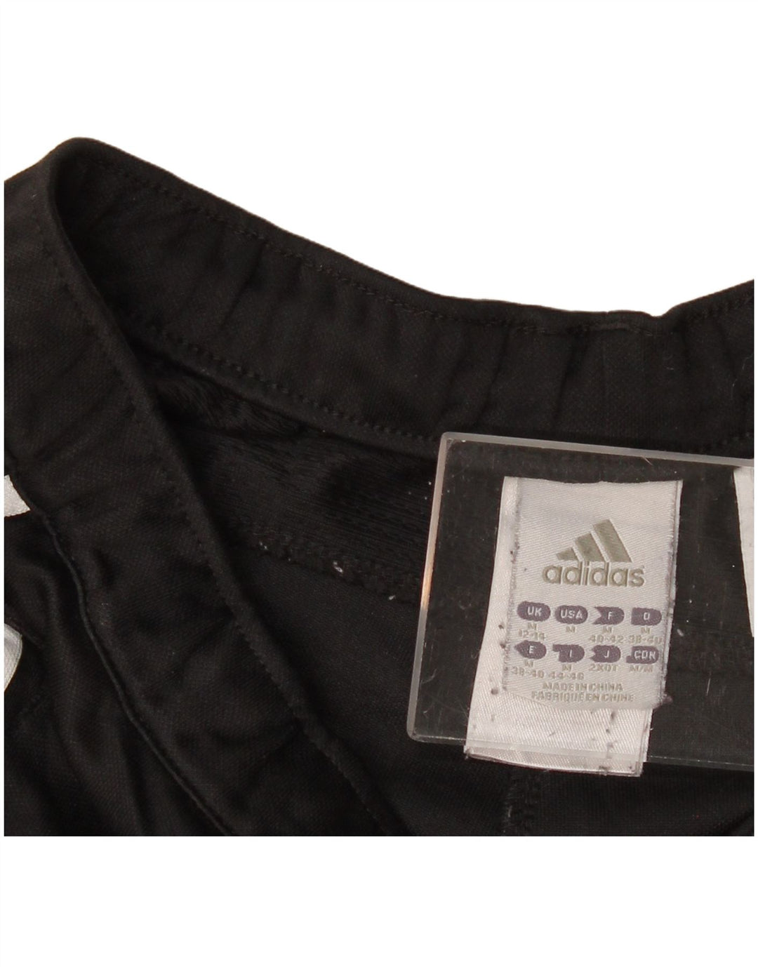 Pantaloni da tuta con grafica Adidas da donna UK 12/14 poliestere nero medio