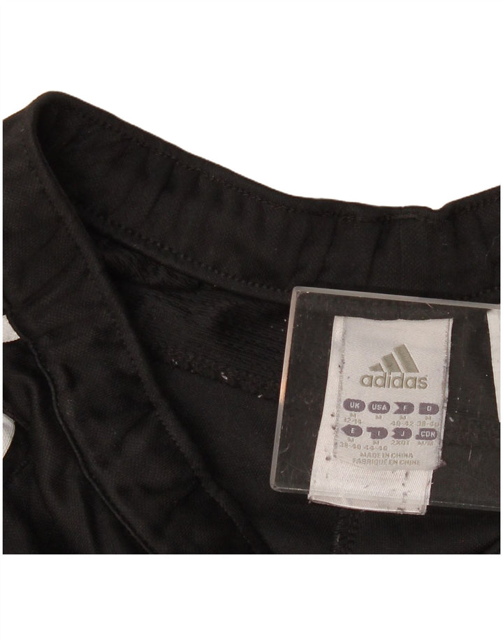 Pantaloni da tuta con grafica Adidas da donna UK 12/14 poliestere nero medio