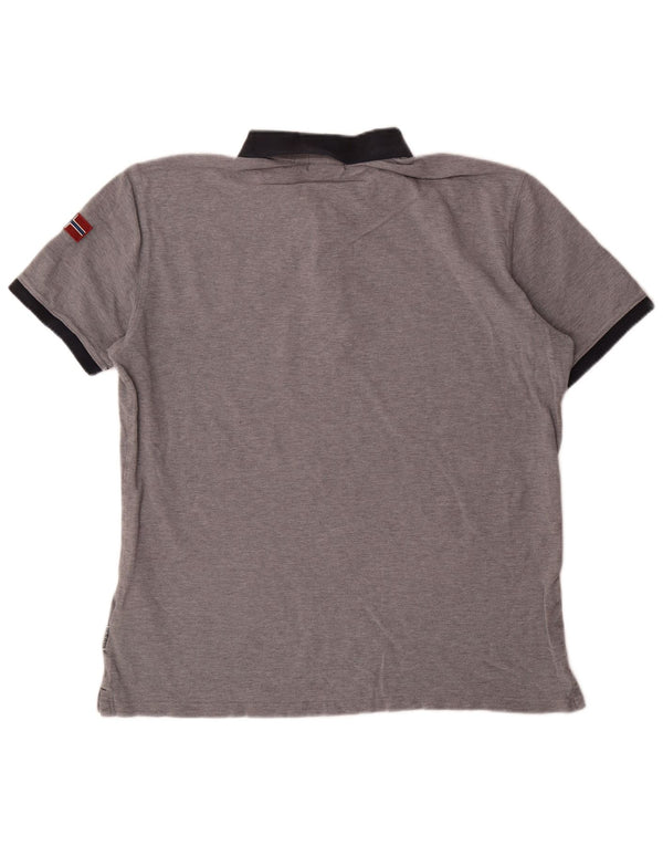 Polo da uomo Napapijri 2XL in cotone grigio