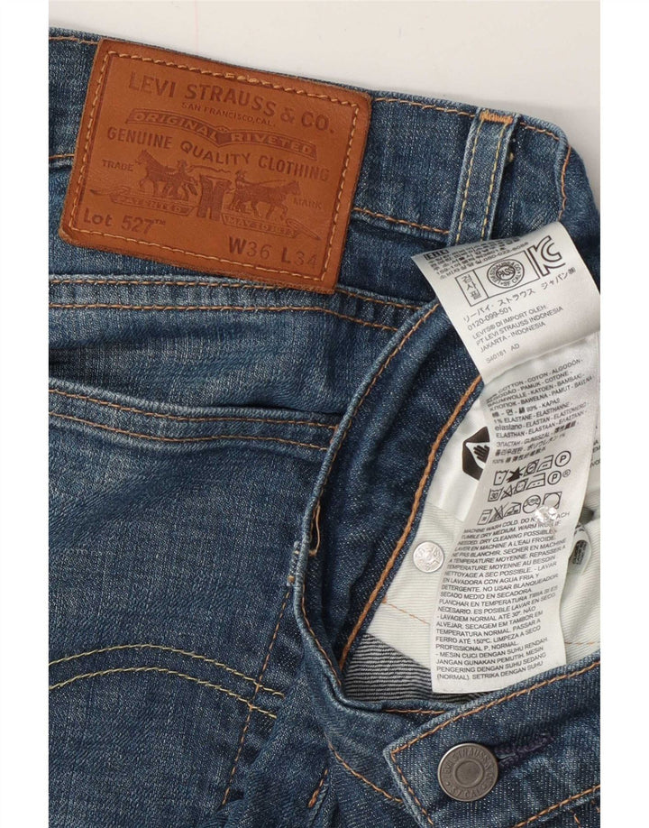 Levi's Uomo 527 Jeans Bootcut W36 L30 Cotone Blu