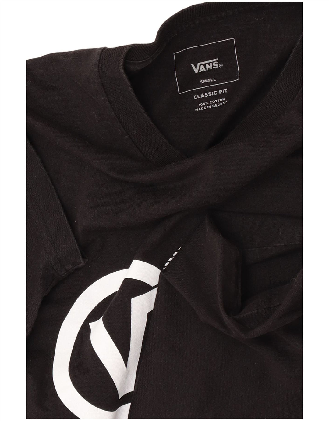 T-shirt grafica da uomo Vans Top Small in cotone nero