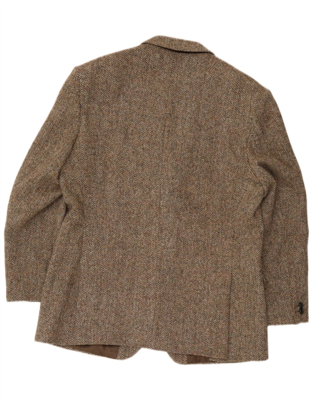 Giacca blazer a 2 bottoni da uomo Harris Tweed UK 44 XL lana marrone