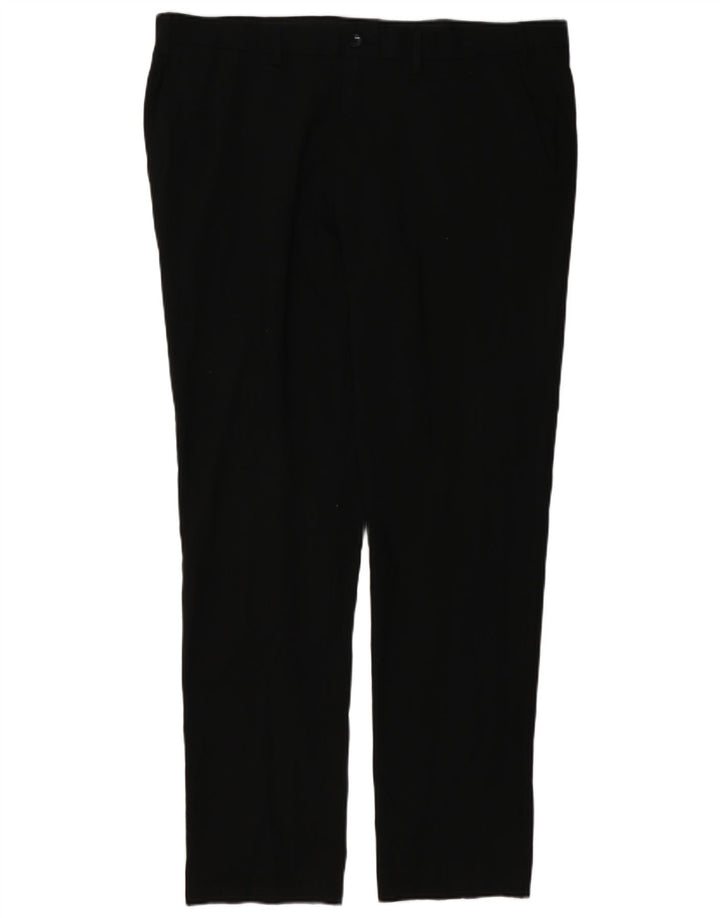 MARKS & SPENCER Pantaloni chino slim da uomo W40 L33 poliestere nero