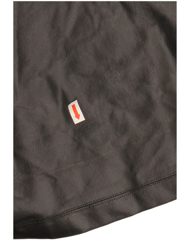 Cappotto in pelle da donna VINTAGE UK 12 Medium Black Colourblock