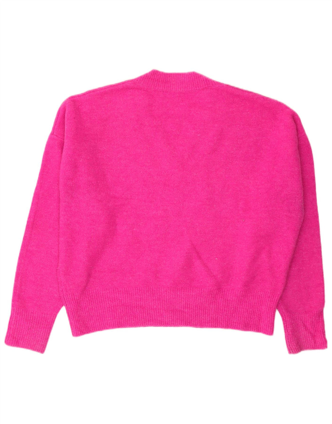 Maglione oversize con scollo a V da donna Zara UK 14 Acrilico rosa medio