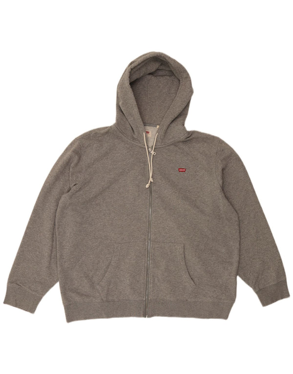 Felpa con cappuccio e zip da uomo LEVI'S XL in cotone grigio