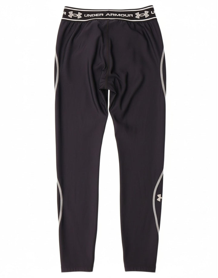 UNDER ARMOUR Mens Heat Gear Graphic Leggings Small Black Nylon