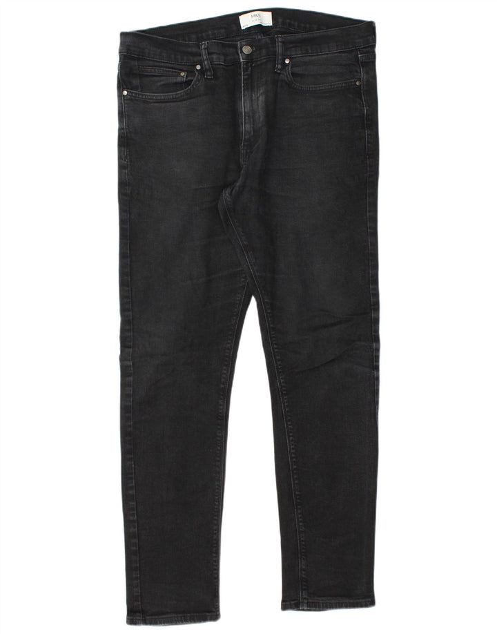 Jeans slim da uomo Marks & Spencer W36 L33 cotone nero