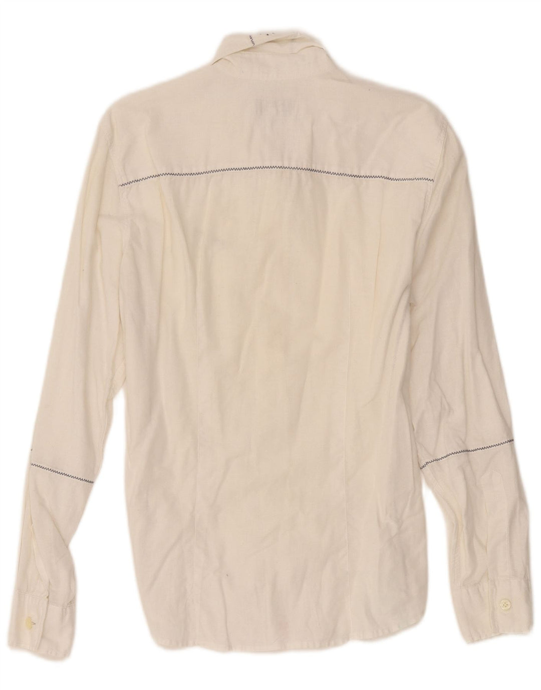 Camicia Armani Uomo Cotone Rigato Medio Bianco