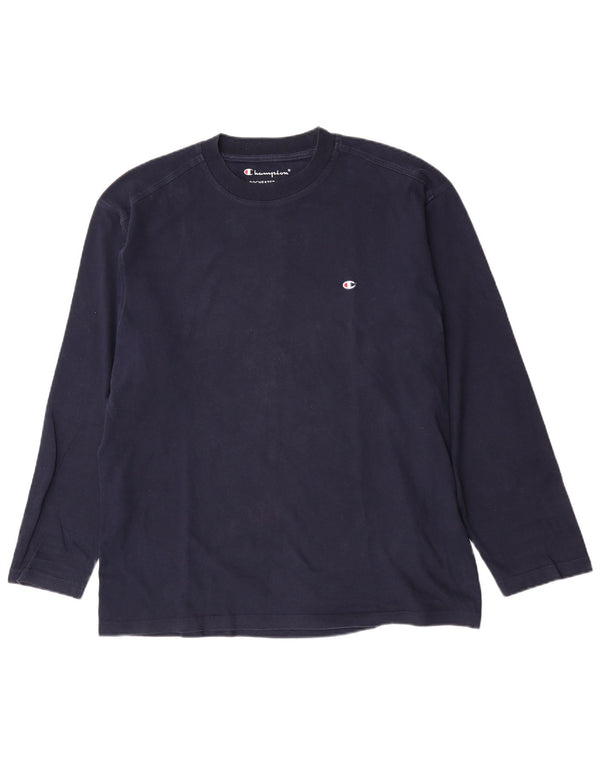 Top da uomo a maniche lunghe Champion 2XL cotone blu navy