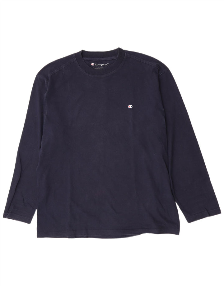Top da uomo a maniche lunghe Champion 2XL cotone blu navy