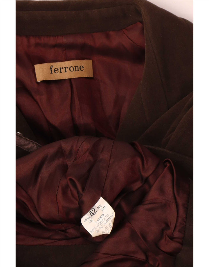 Giacca Blazer Donna Ferrone IT 42 Cotone Marrone Medio