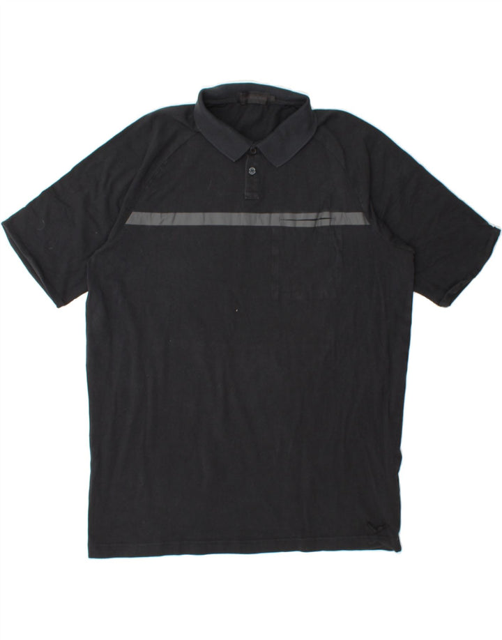 CALVIN KLEIN JEANS Mens Polo Shirt Medium Black Colourblock Cotton Vintage Calvin Klein Jeans and Second-Hand Calvin Klein Jeans from Messina Hembry 