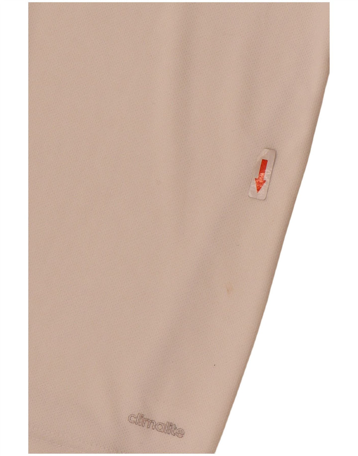 T-shirt Adidas Climalite da uomo piccola in poliestere bianco