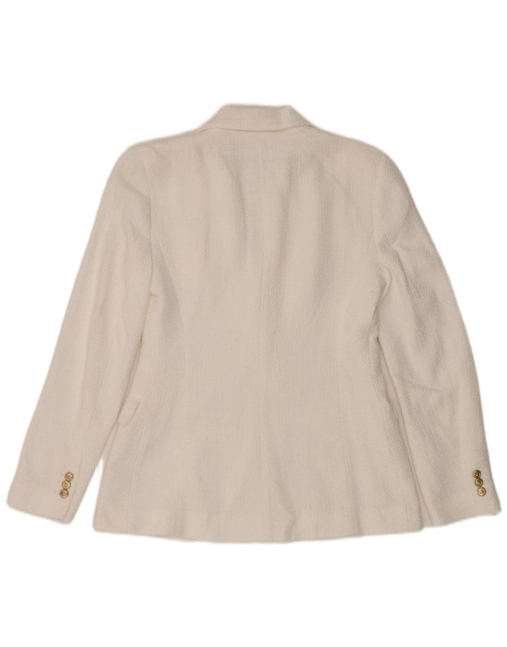 Giacca blazer doppiopetto da donna Zara UK 10 piccola in cotone bianco
