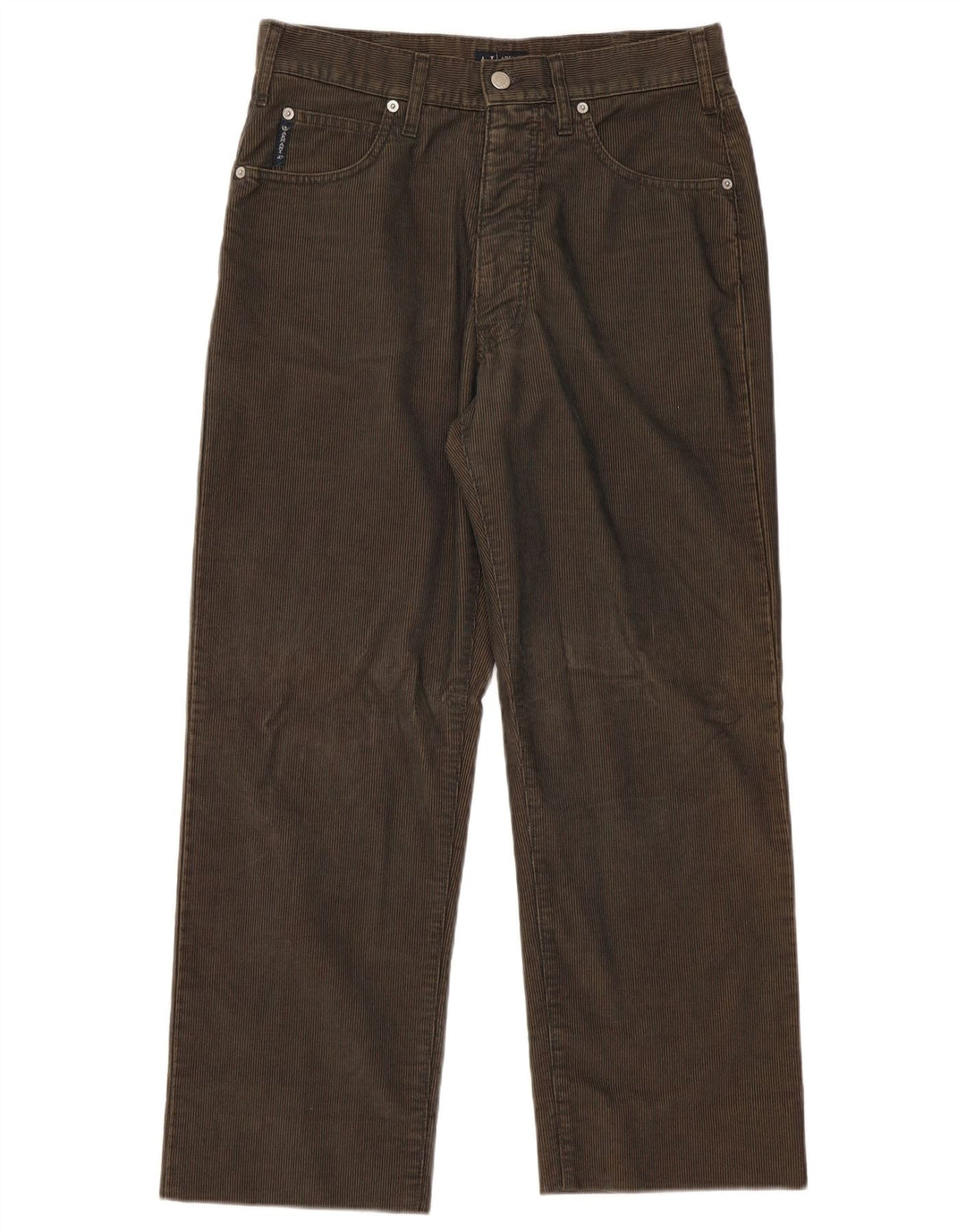 Pantaloni dritti in velluto a coste da donna Armani W34 L28 poliestere kaki