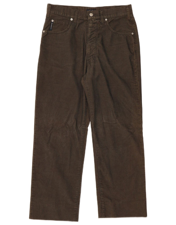 Pantaloni dritti in velluto a coste da donna Armani W34 L28 poliestere kaki