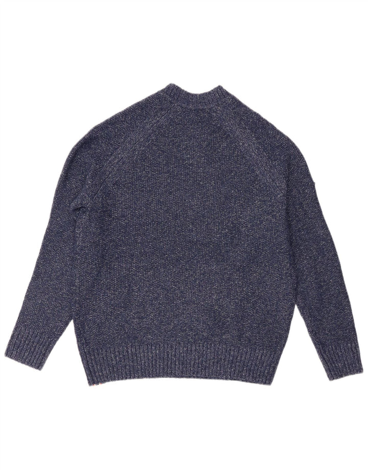 Maglione maglione girocollo da uomo Superdry Poliestere chiazzato blu medio
