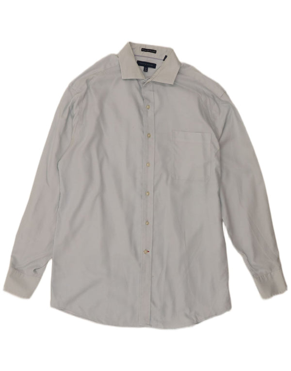 Tommy Hilfiger Mens Regular Fit Shirt Size 16 Large Blue Cotton