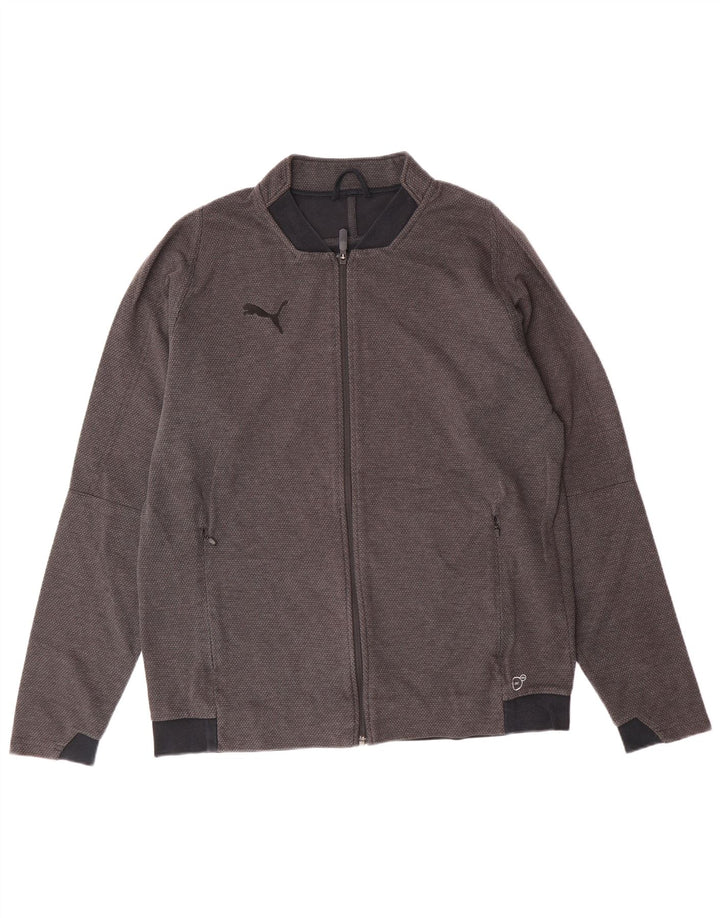Giacca da tuta da uomo Puma Large in cotone grigio