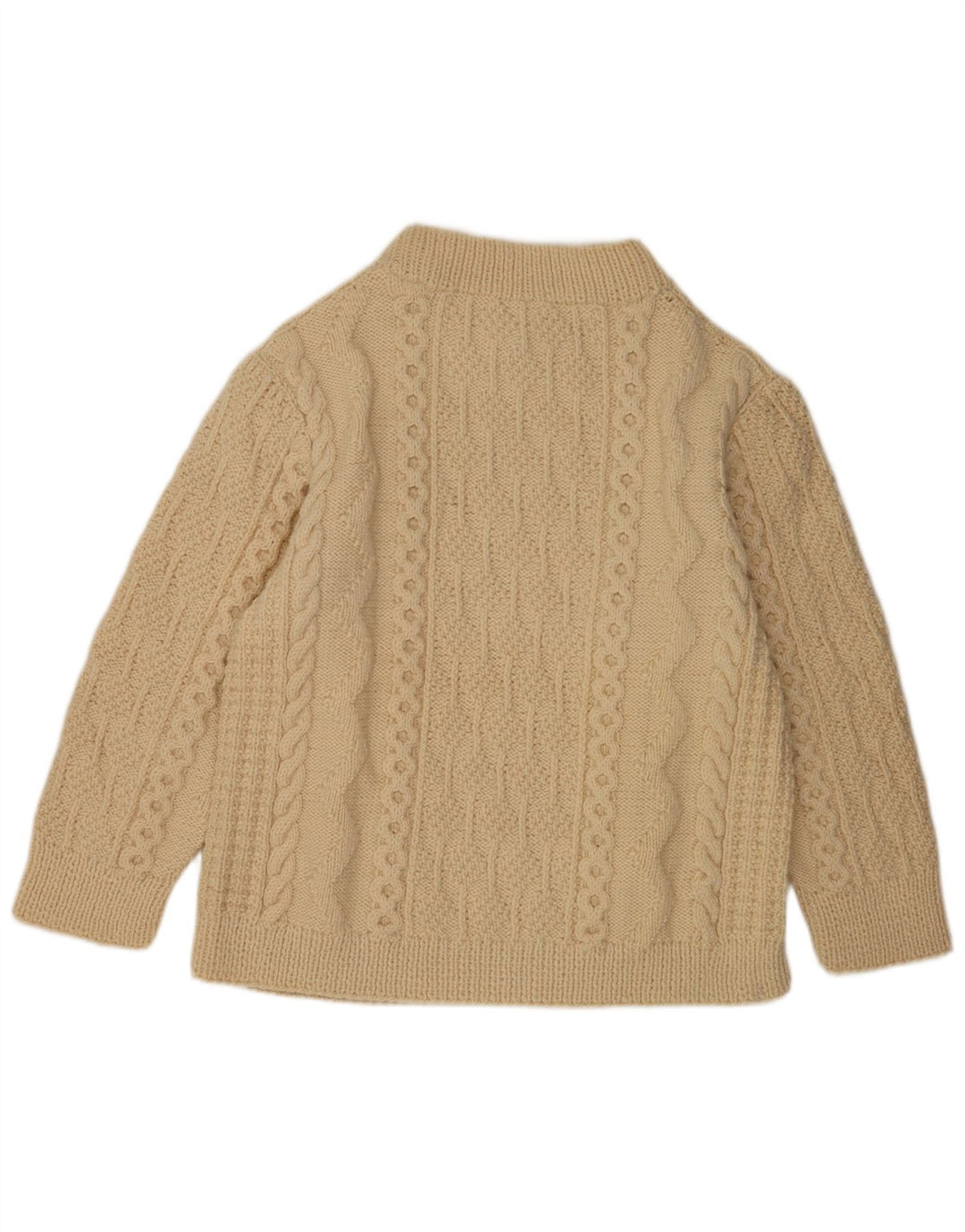 Maglione vintage da uomo con collo dolcevita grande beige