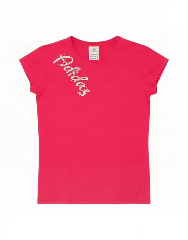 T-shirt grafica da donna Adidas Top UK 14 cotone rosa medio