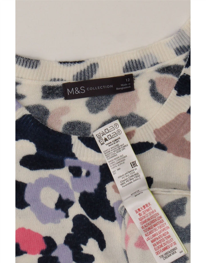 MARKS & SPENCER Womens Crew Neck Jumper Sweater UK 12Medium  Multicoloured Vintage Marks & Spencer and Second-Hand Marks & Spencer from Messina Hembry 