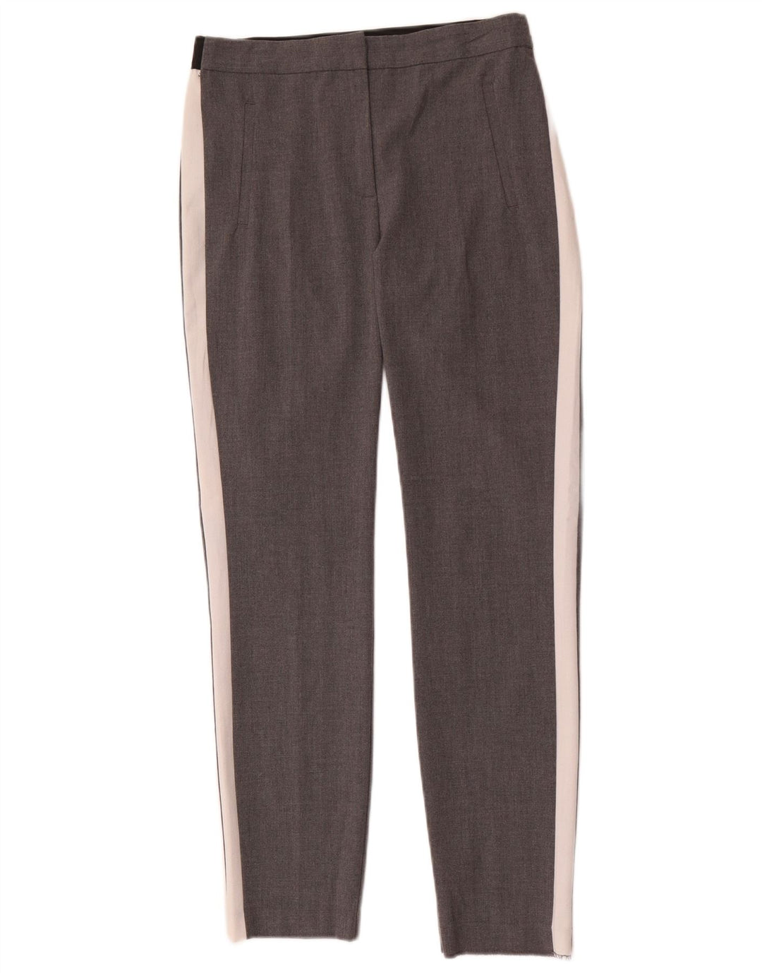 Pantaloni chino slim da donna Zara piccoli W26 L28 poliestere color block grigio