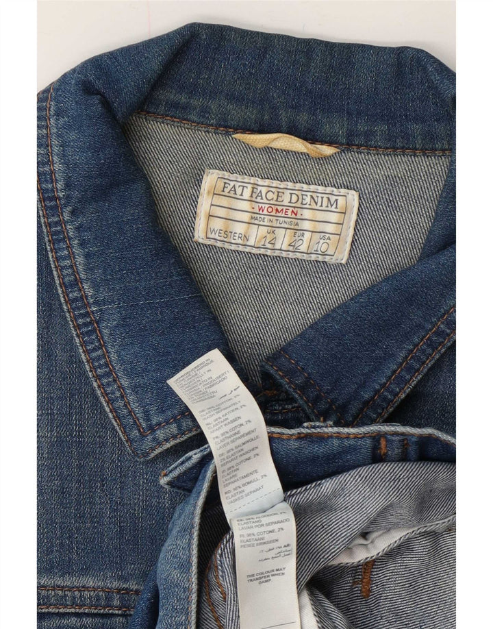 Giacca di jeans da donna Fat Face UK 14 grande cotone blu