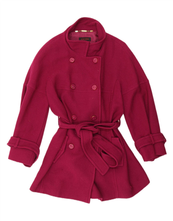 Cappotto doppiopetto da donna Escada EU 44 XL viola lana vergine