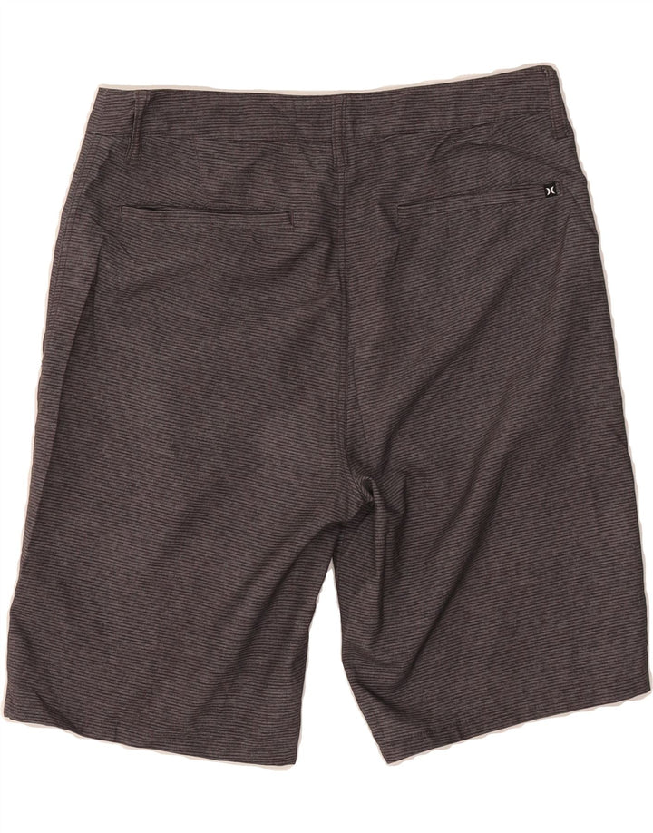 HURLEY Mens Chino Shorts W30 Medium Grey Pinstripe Polyester Vintage Hurley and Second-Hand Hurley from Messina Hembry 