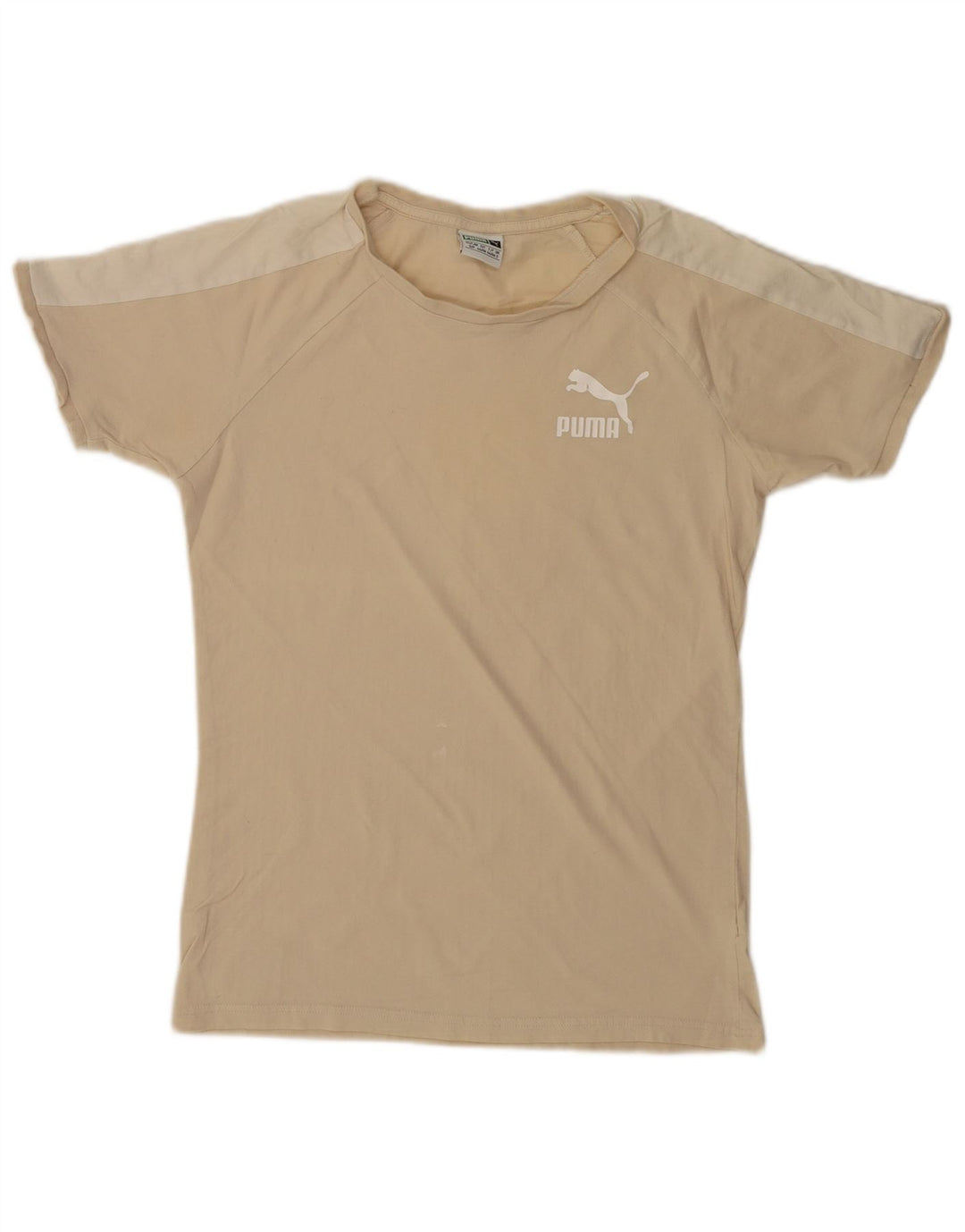 T-shirt Puma da uomo Top Small Beige Colourblock