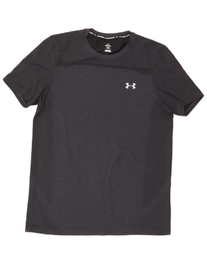 T-shirt aderente da uomo Under Armour Top grande grigio chiazzato