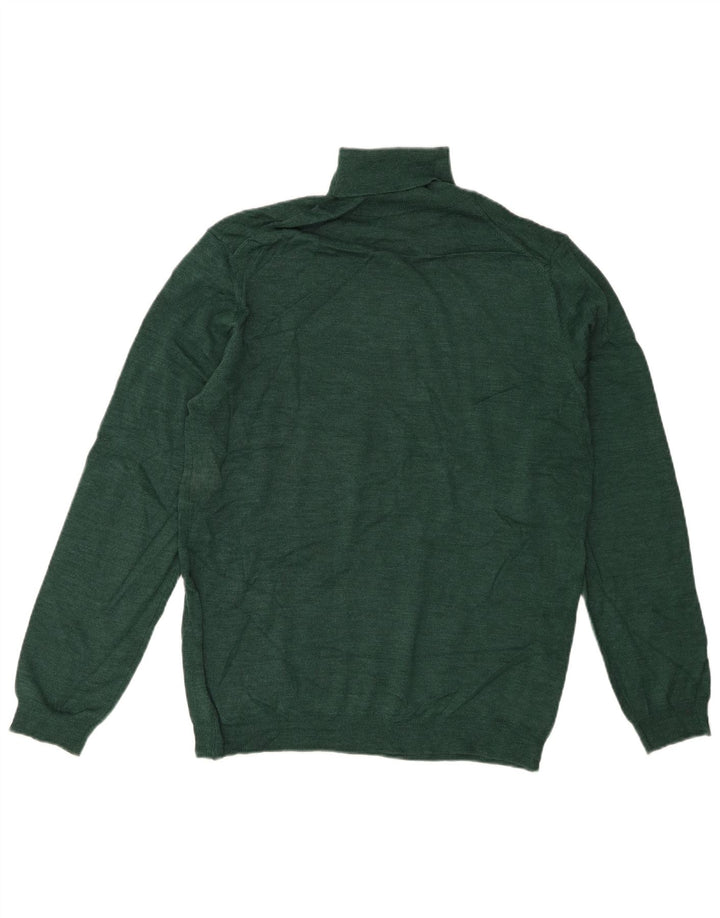Maglione maglione collo alto da uomo Zara grande acrilico verde